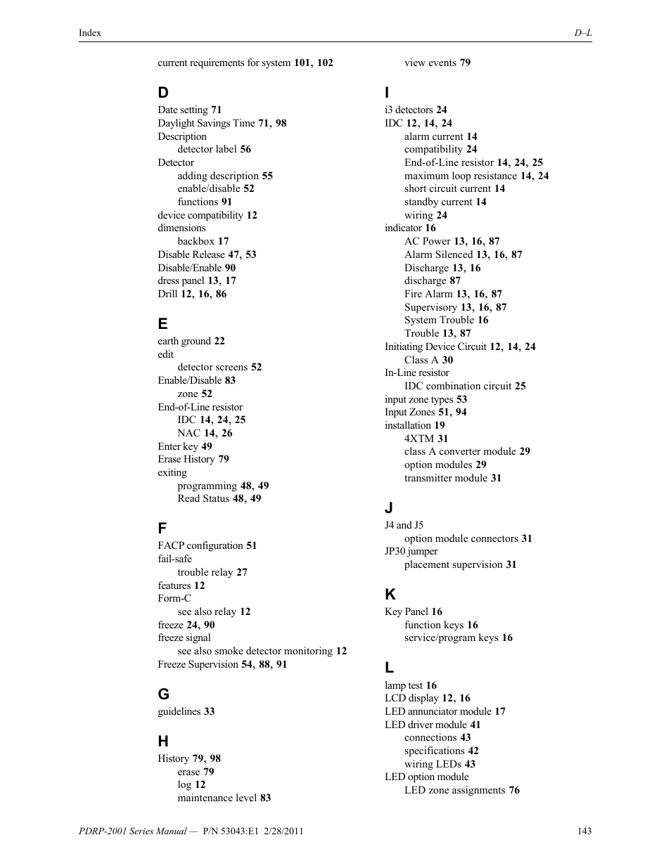 System Sensor PDRP-2001 User Manual | Page 143 / 148