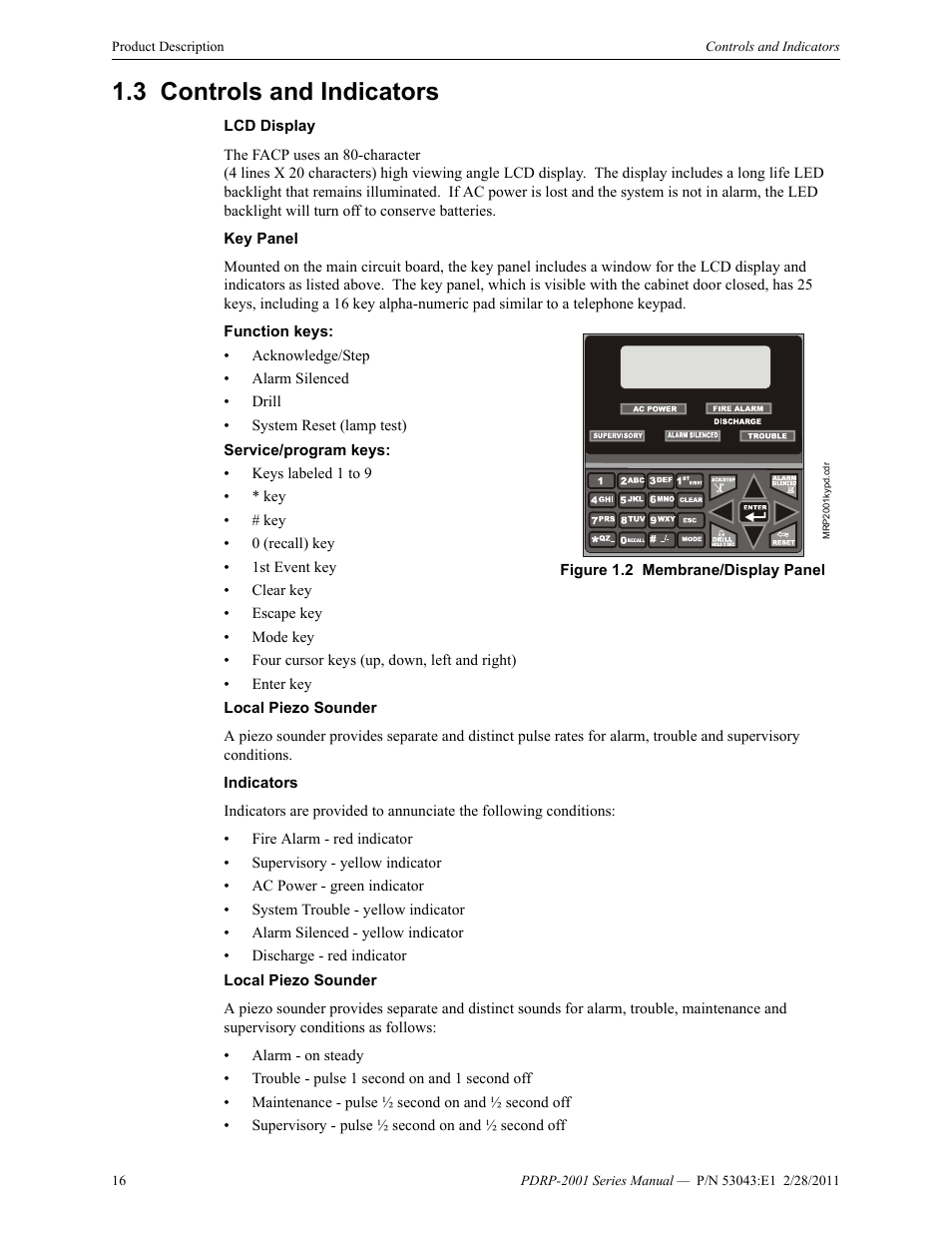 3 controls and indicators, Controls and indicators | System Sensor PDRP-2001 User Manual | Page 16 / 148