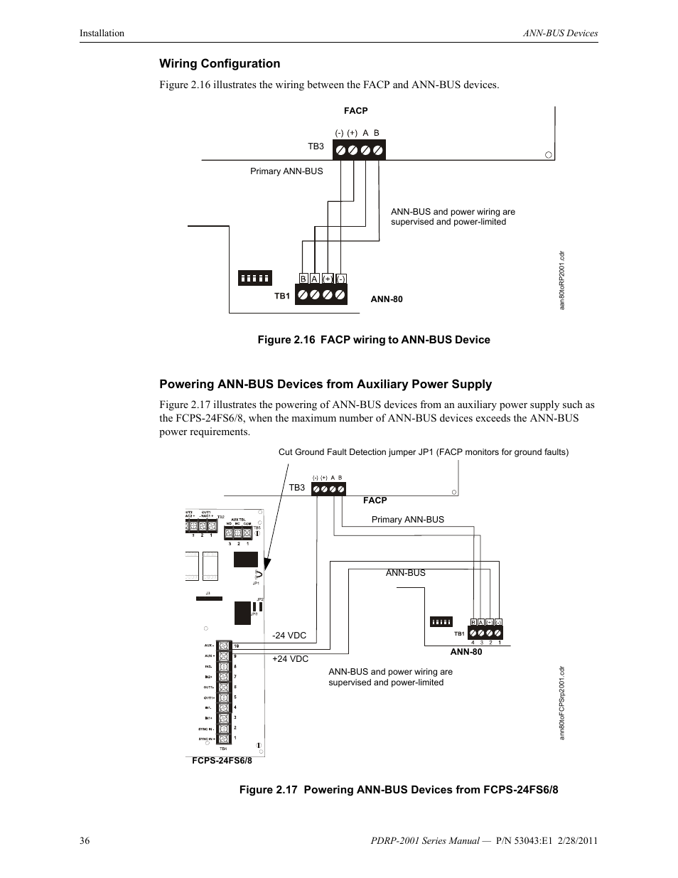 Wiring configuration | System Sensor PDRP-2001 User Manual | Page 36 / 148