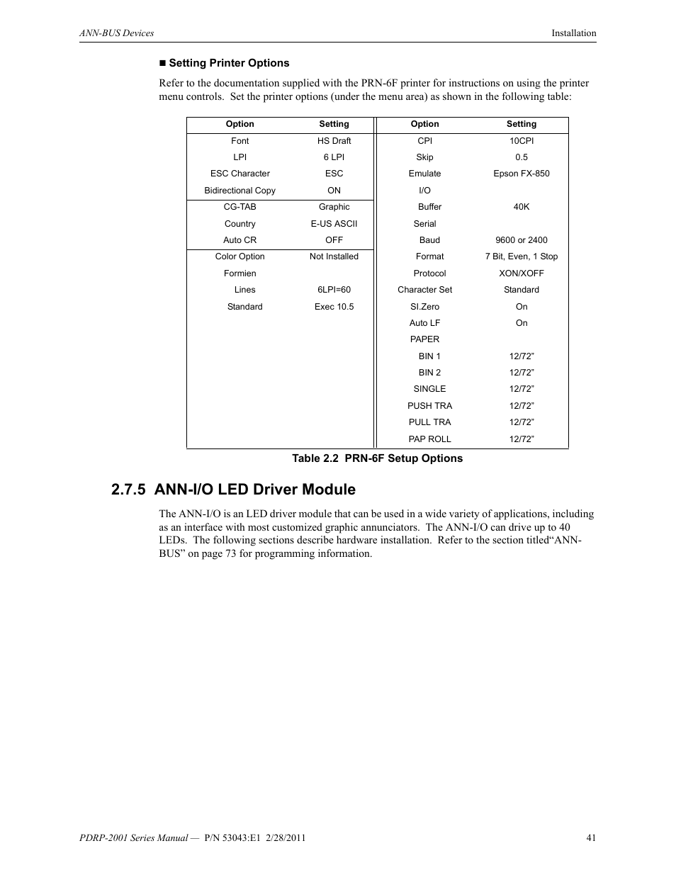 5 ann-i/o led driver module, Ann-i/o led driver module | System Sensor PDRP-2001 User Manual | Page 41 / 148