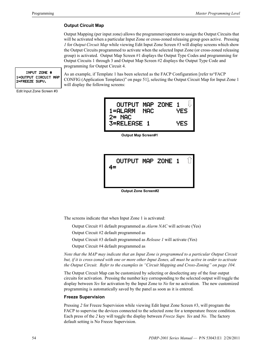 Output map zone 1 4 | System Sensor PDRP-2001 User Manual | Page 54 / 148