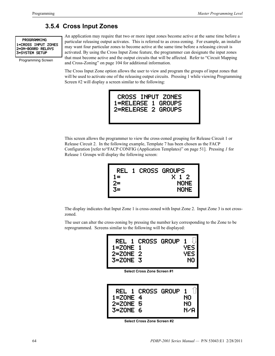 4 cross input zones, Cross input zones | System Sensor PDRP-2001 User Manual | Page 64 / 148
