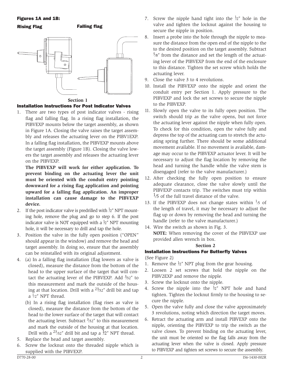 System Sensor PIBVEXP User Manual | Page 2 / 4