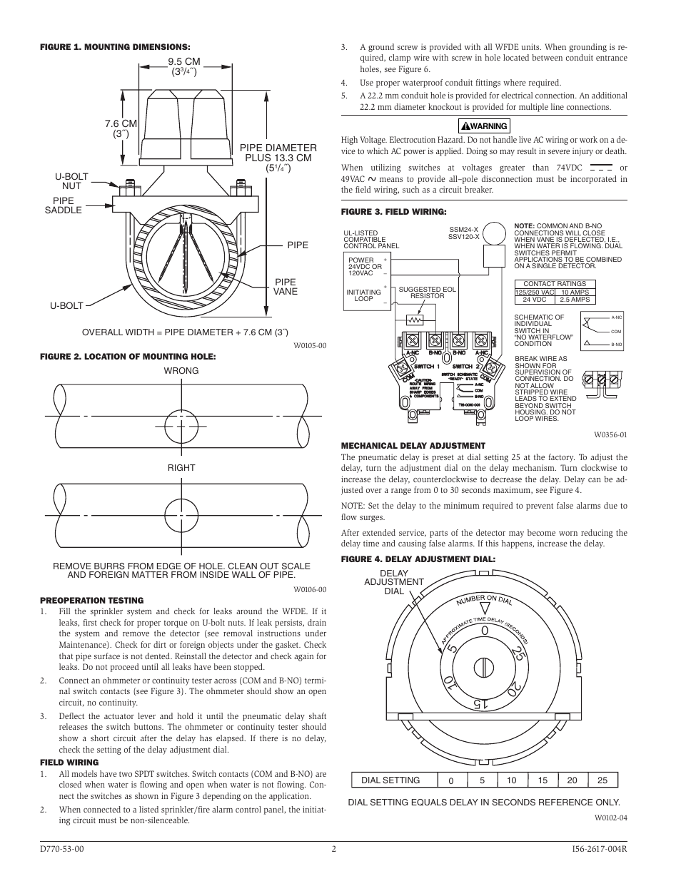 System Sensor WFD European Models User Manual | Page 2 / 4