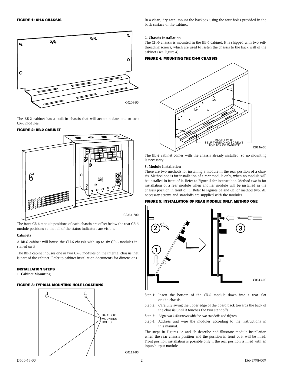 Backbox mounting holes | System Sensor CR-6 User Manual | Page 2 / 4