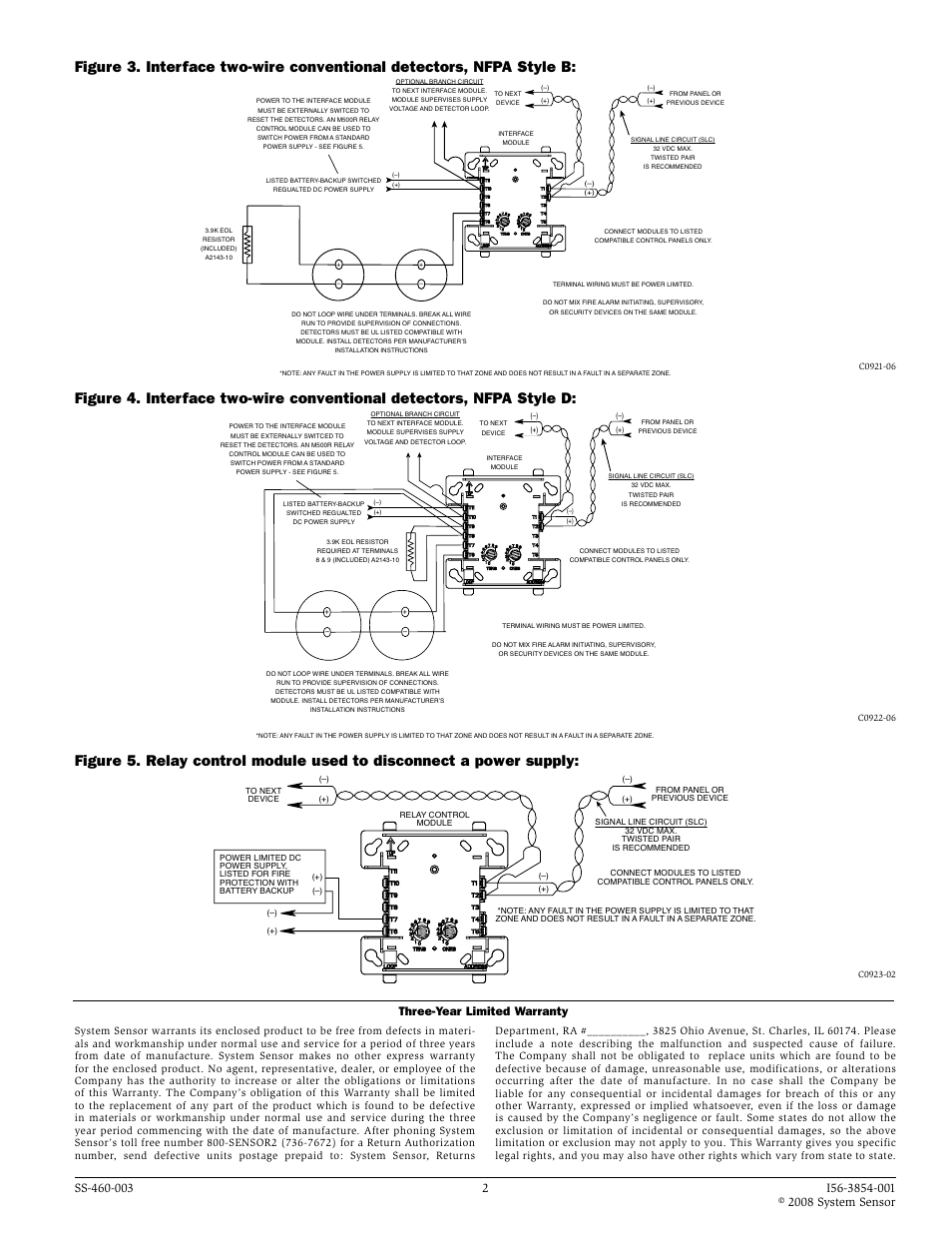 Three-year limited warranty | System Sensor M502M User Manual | Page 2 / 2