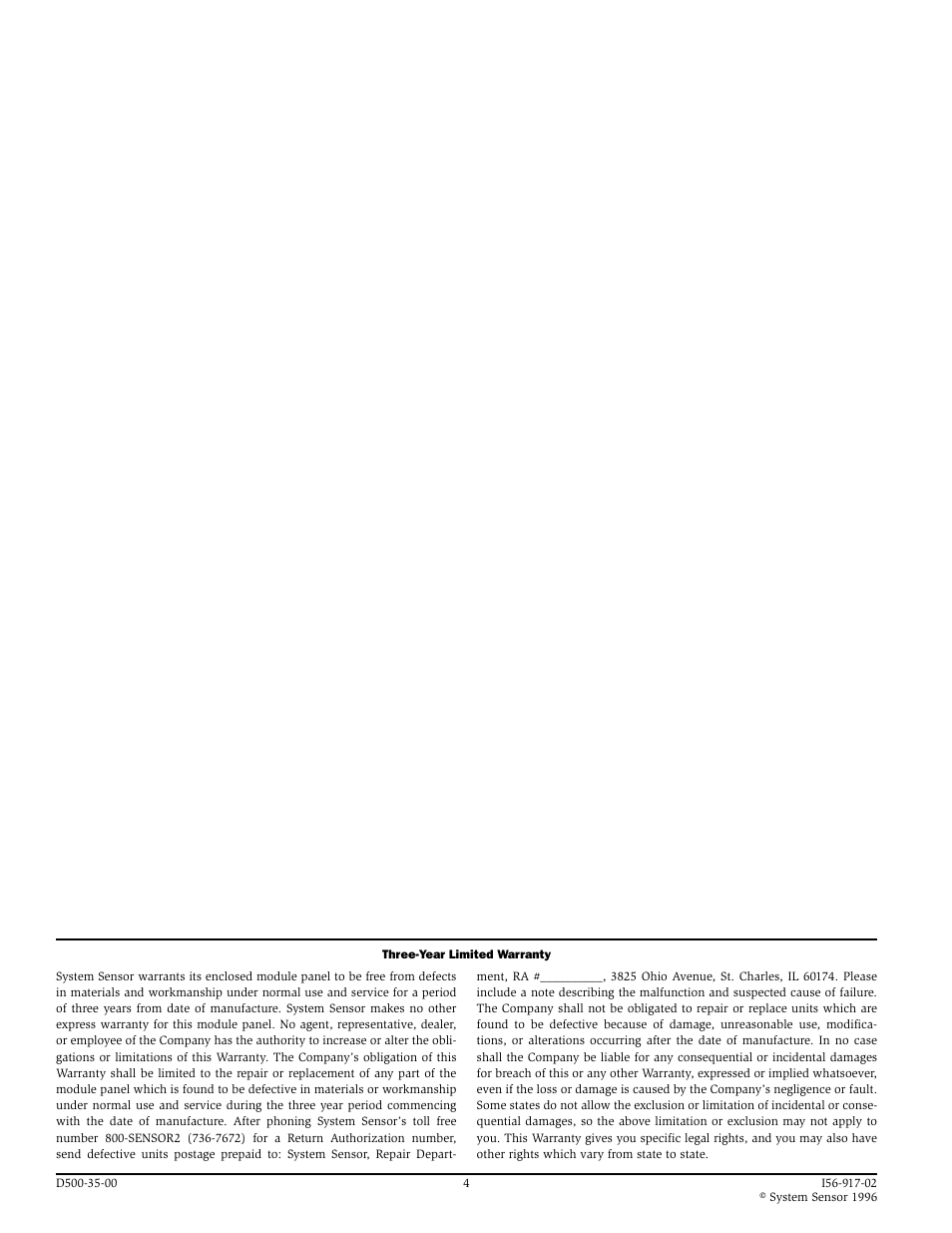 System Sensor MB500 User Manual | Page 4 / 4