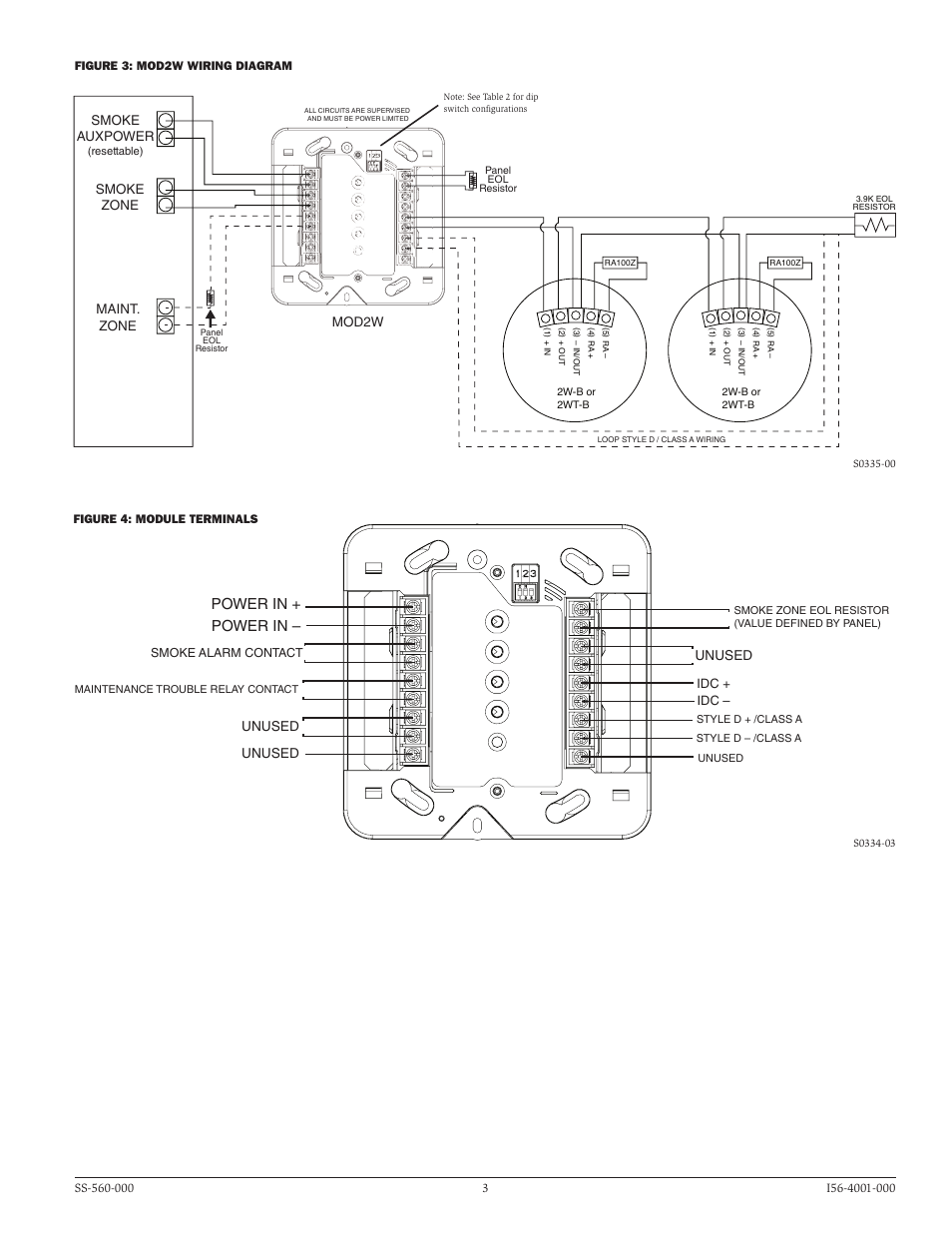 Power in | System Sensor MOD2W User Manual | Page 3 / 4