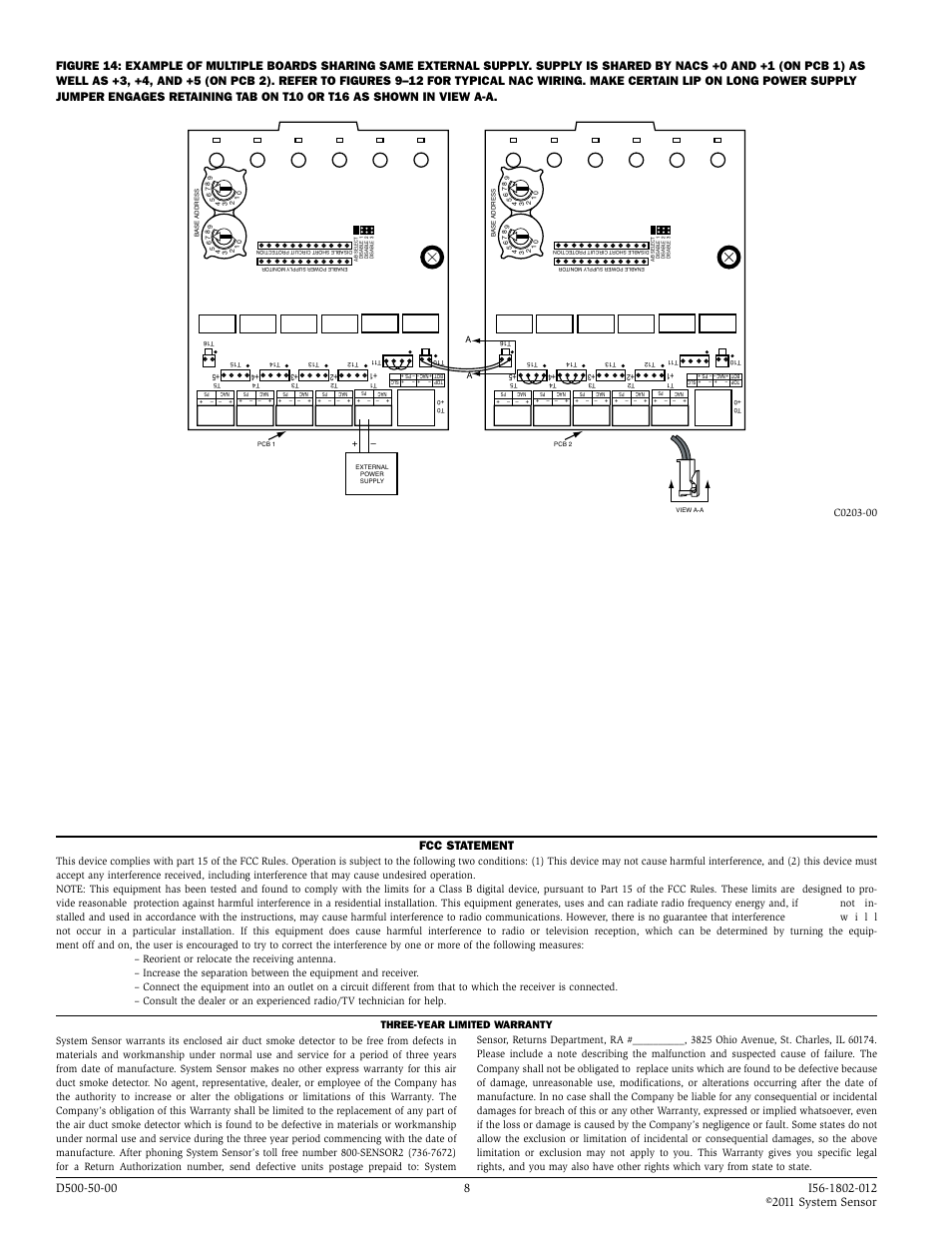 Fcc statement | System Sensor SC-6 User Manual | Page 8 / 8