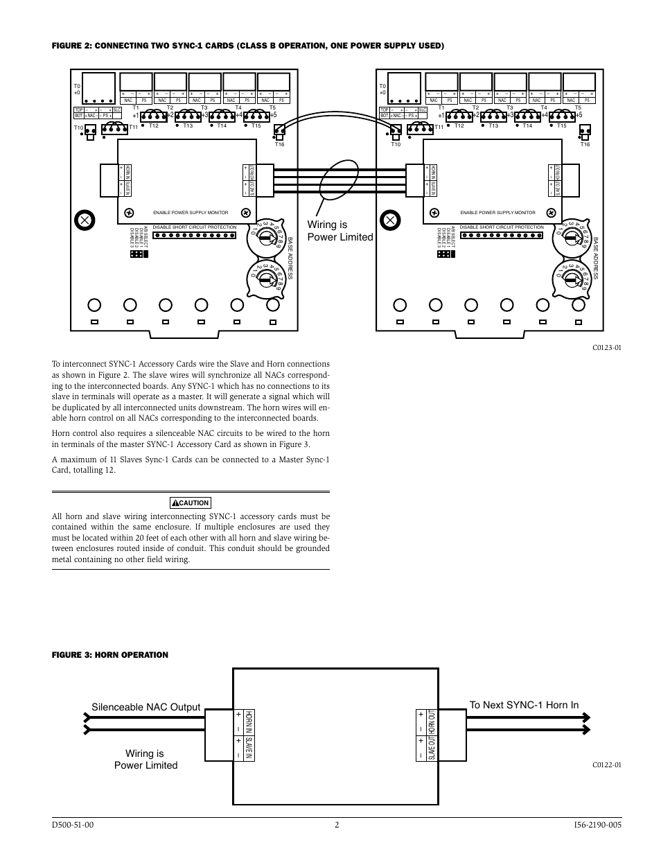 Wiring is power limited, Figure 3: horn operation | System Sensor SYNC-1 User Manual | Page 2 / 4