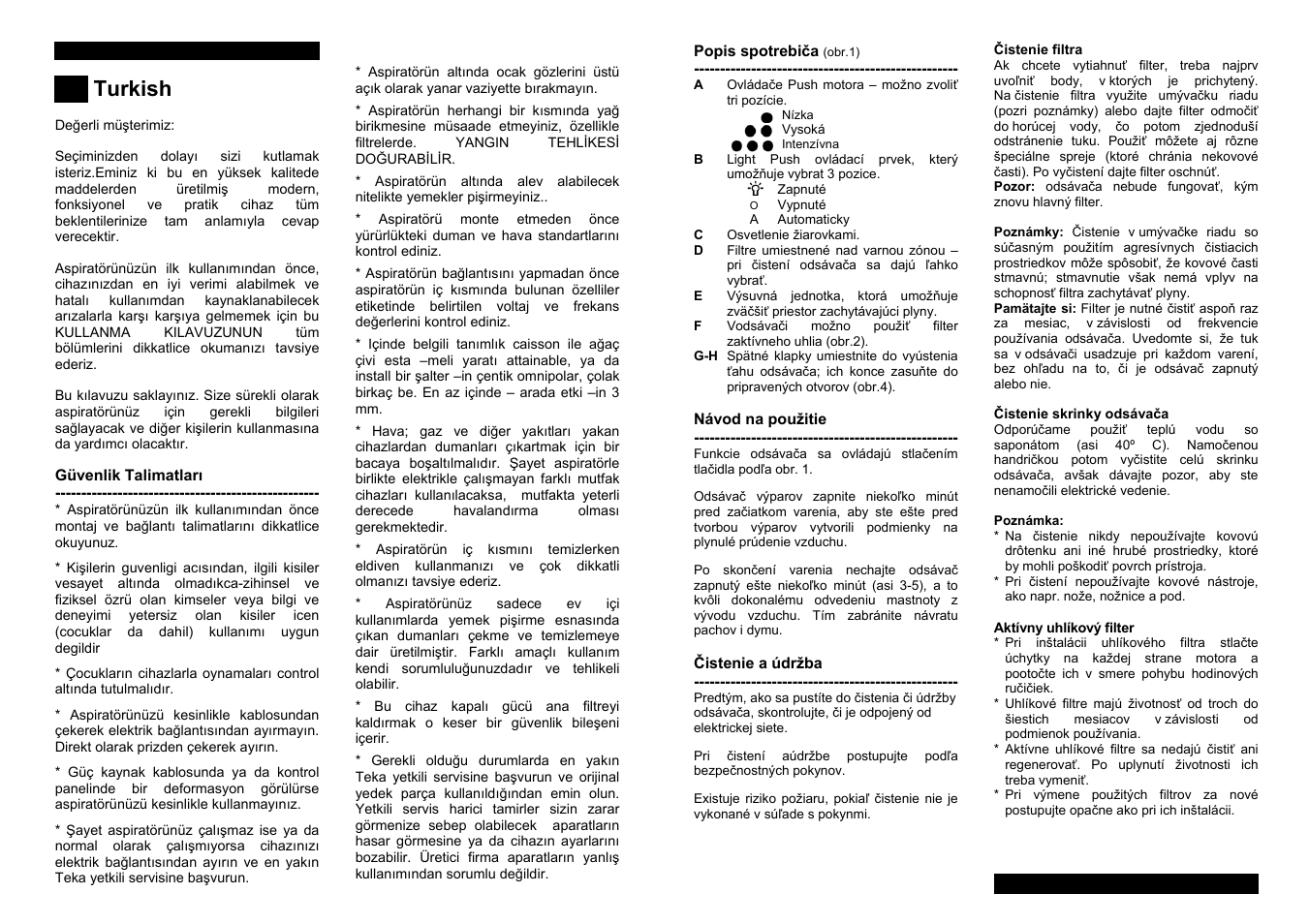 Turkish | Teka CNL1-2002 User Manual | Page 22 / 32