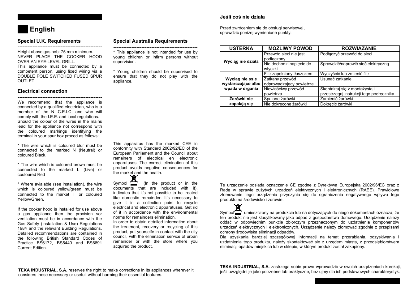 Nglish | Teka CNL1-3000 STAINLESS HP User Manual | Page 16 / 38