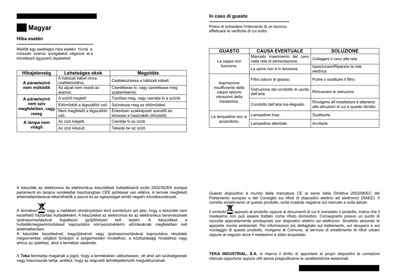 Agyar | Teka CNL1-3000 STAINLESS HP User Manual | Page 31 / 38