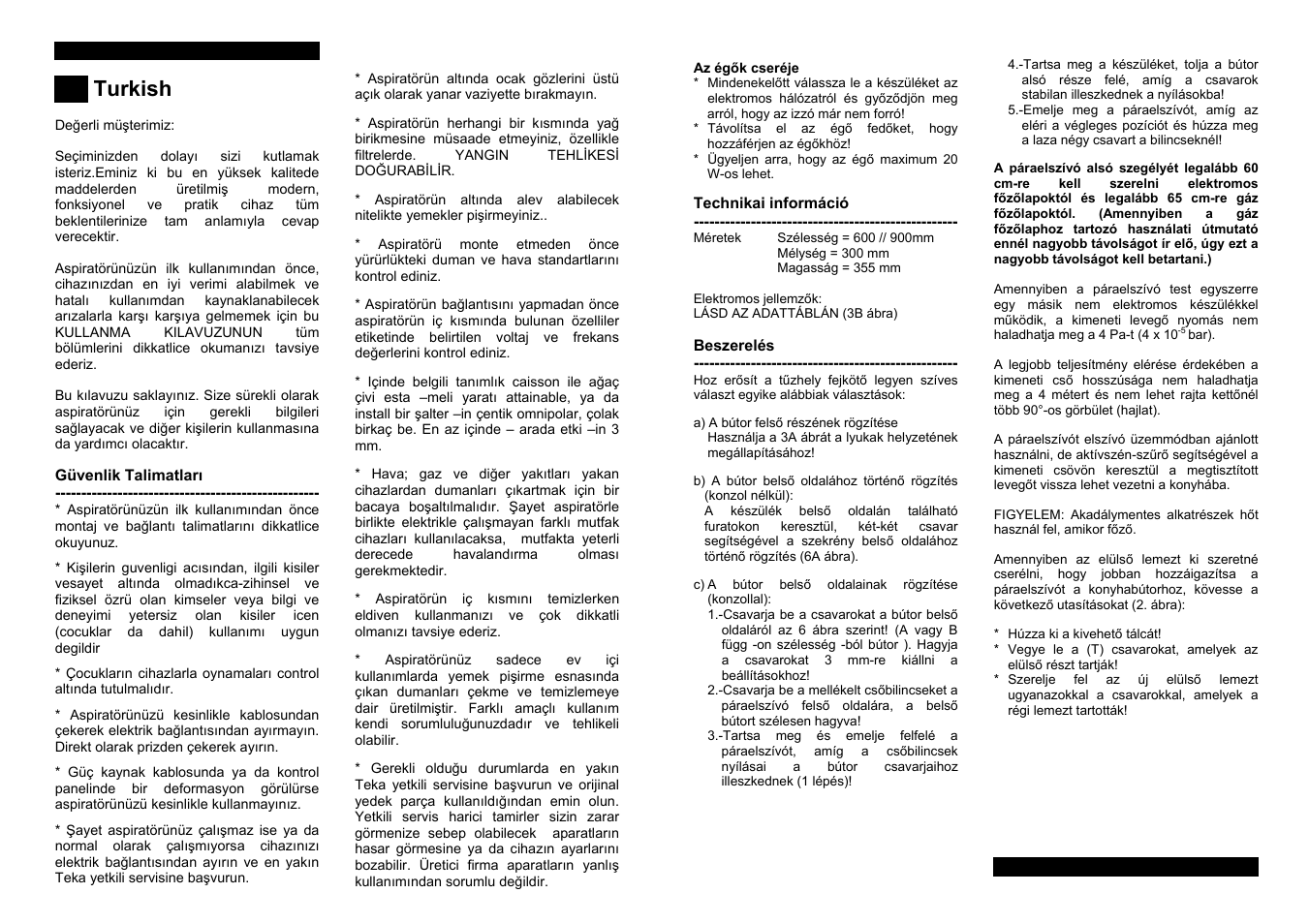 Turkish | Teka CNL1-3000 STAINLESS HP User Manual | Page 32 / 38