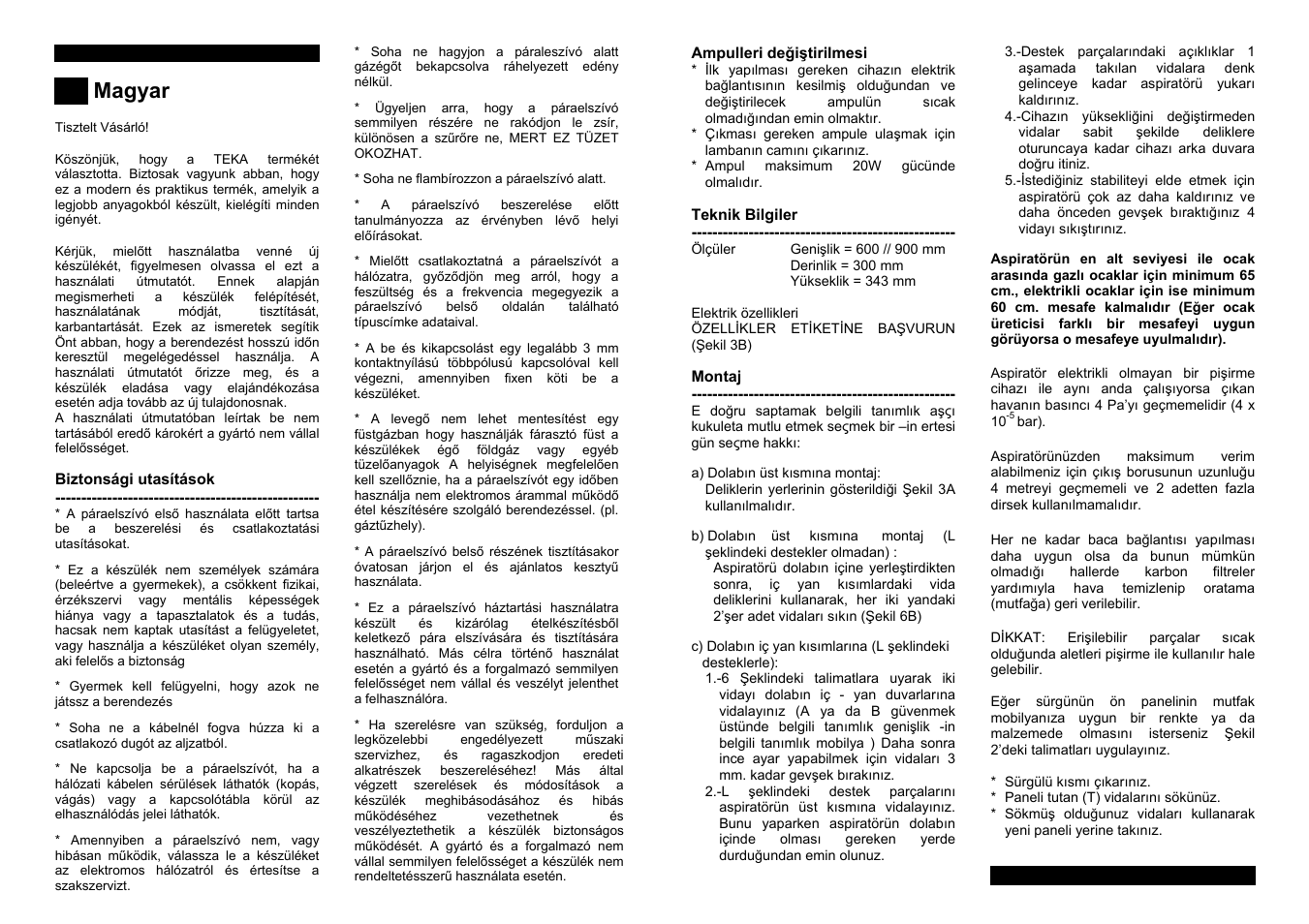 Magyar | Teka CNL1-3000 STAINLESS HP User Manual | Page 35 / 38