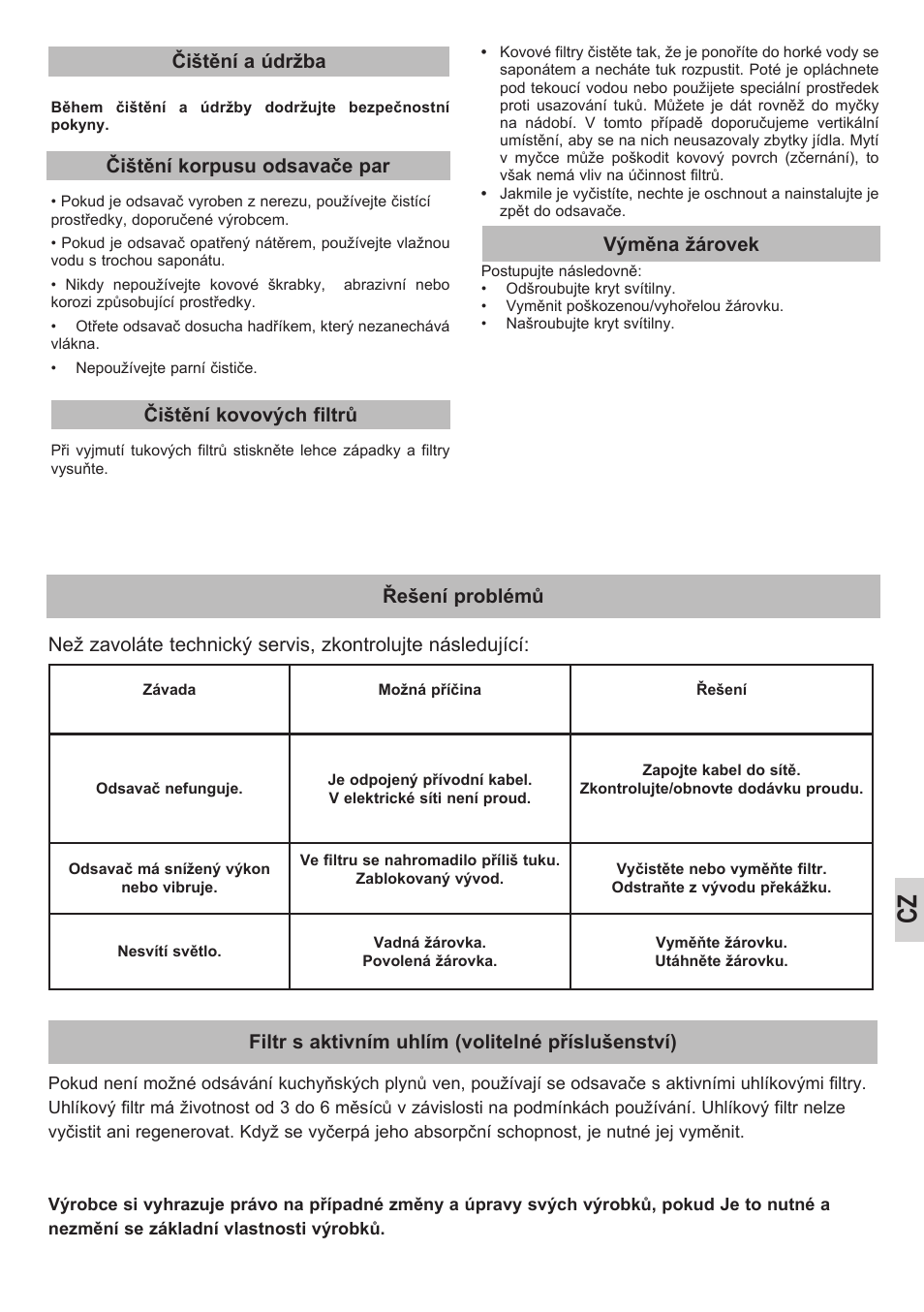 Čištění korpusu odsavače par | Teka DEP-60 EHP STAINLESS User Manual | Page 29 / 36