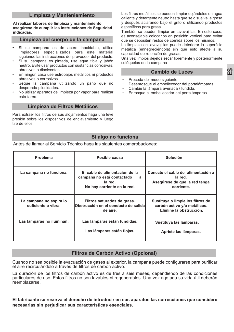 Cambio de luces | Teka DEP-60 EHP STAINLESS User Manual | Page 5 / 36