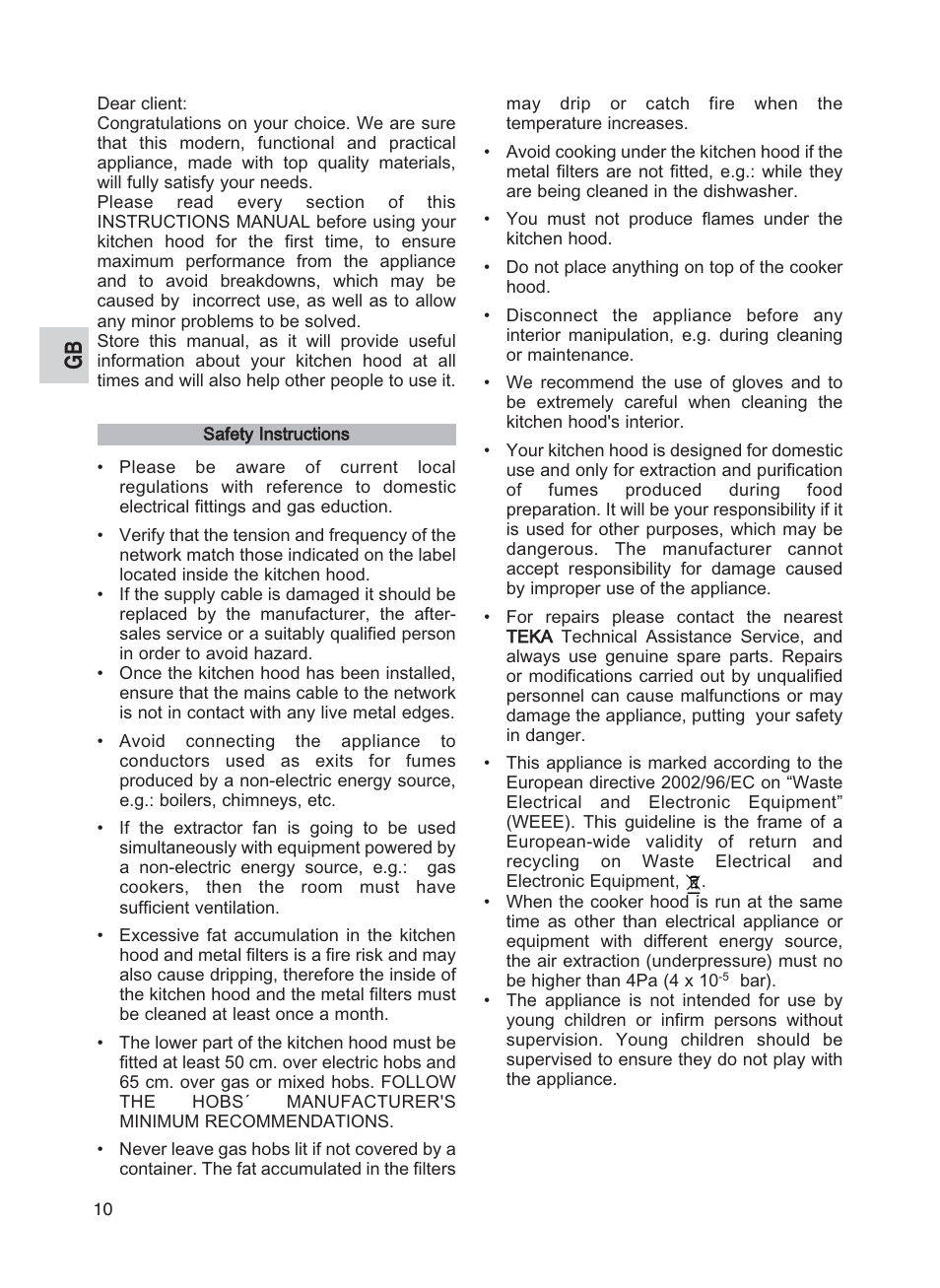 Teka DG2 ISLA User Manual | Page 10 / 64