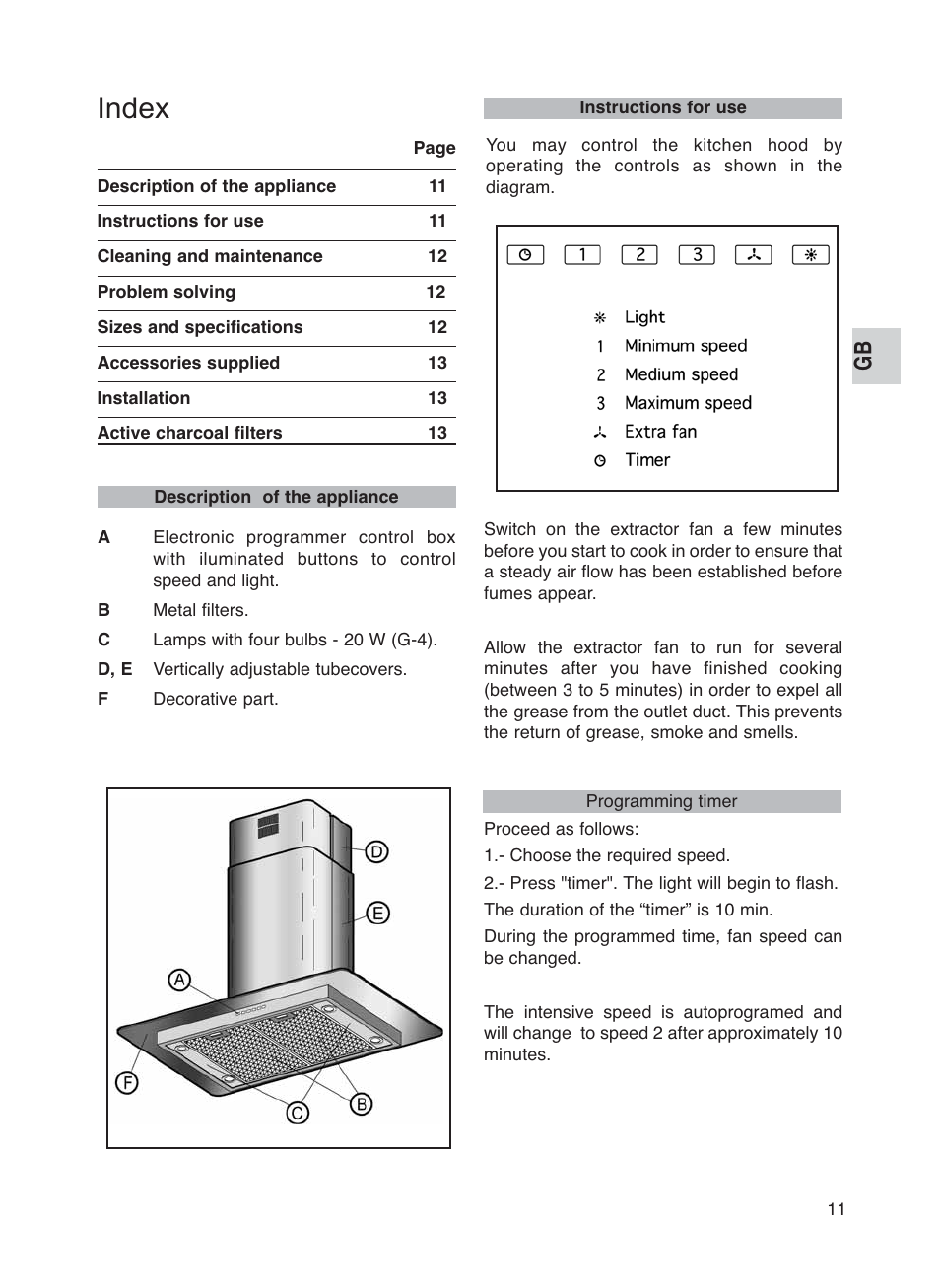 Index | Teka DG2 ISLA User Manual | Page 11 / 64