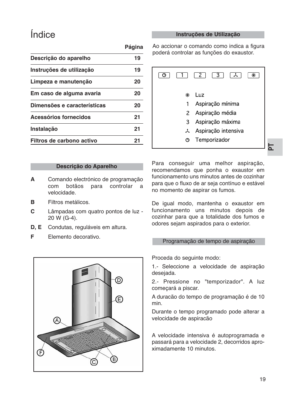 Índice | Teka DG2 ISLA User Manual | Page 19 / 64