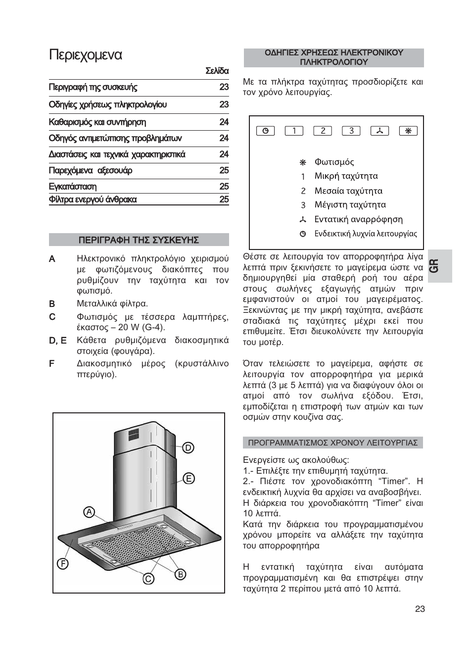 Περιεχομενα | Teka DG2 ISLA User Manual | Page 23 / 64