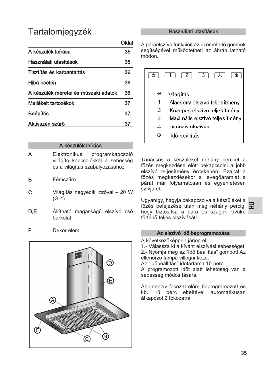 Tartalomjegyzék | Teka DG2 ISLA User Manual | Page 35 / 64