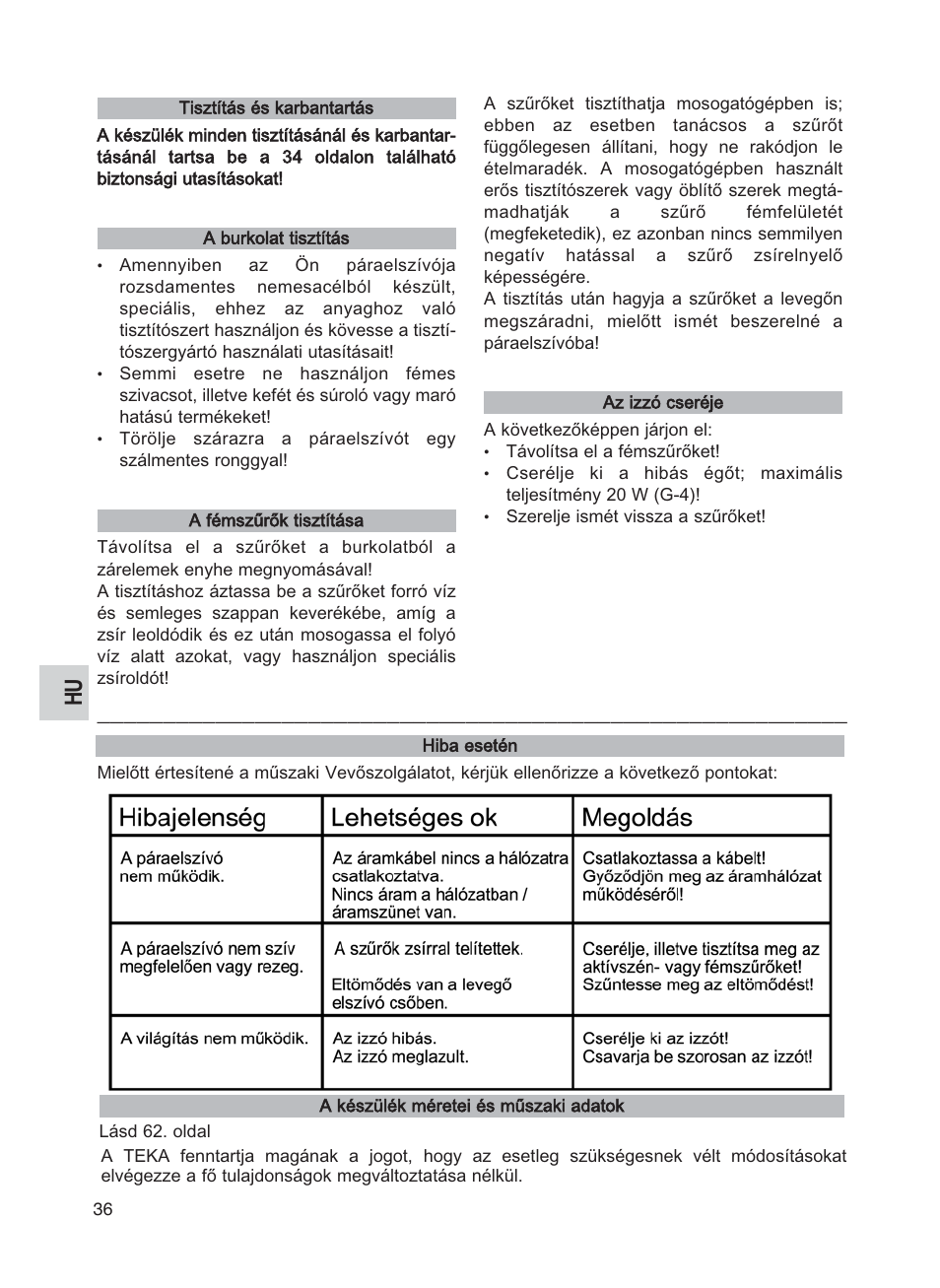 Teka DG2 ISLA User Manual | Page 36 / 64