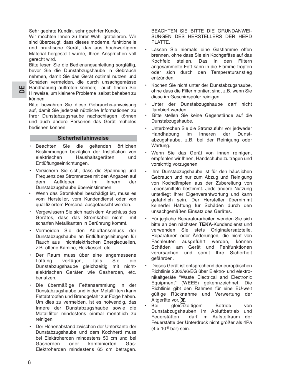 Teka DG2 ISLA User Manual | Page 6 / 64