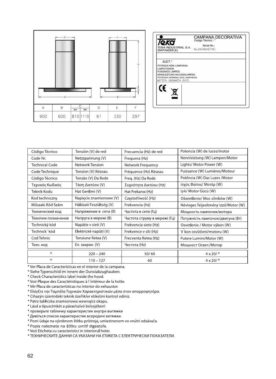 Teka DG2 ISLA User Manual | Page 62 / 64