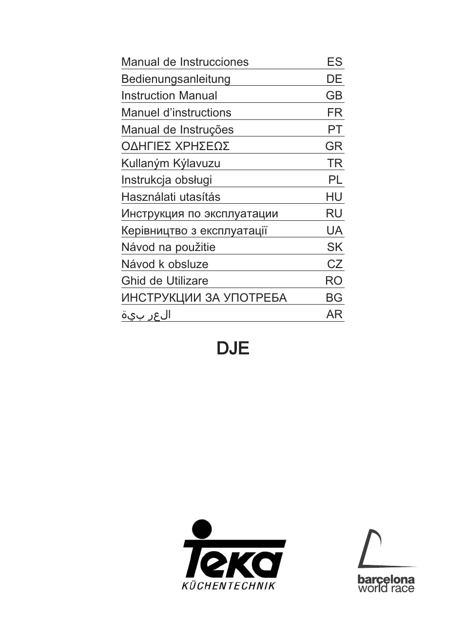 Teka DJE 90_60 User Manual | 36 pages