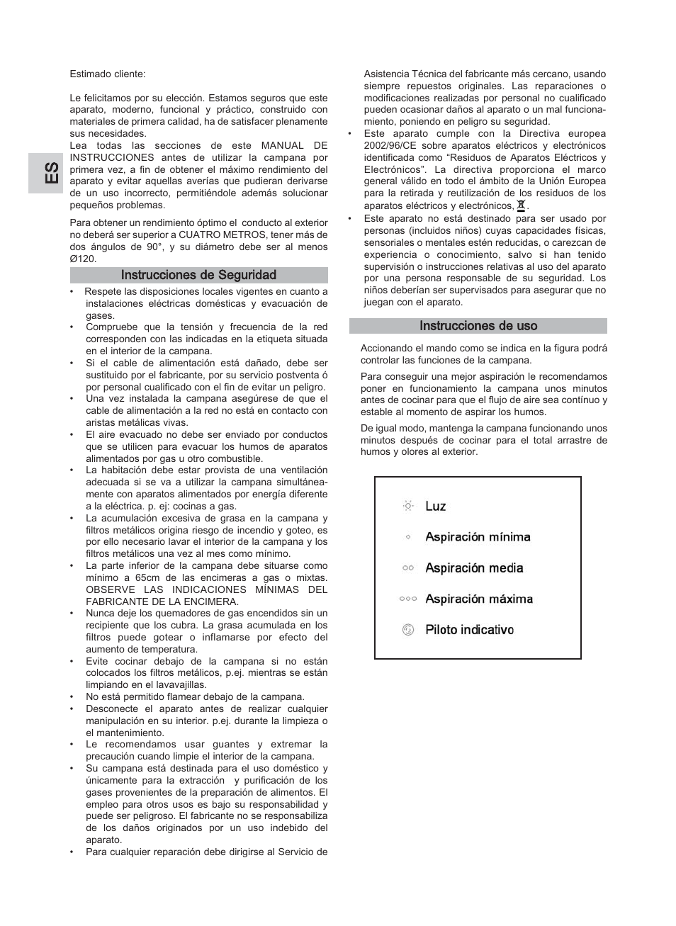 Instrucciones de seguridad, Instrucciones de uso | Teka DJE 90_60 User Manual | Page 4 / 36