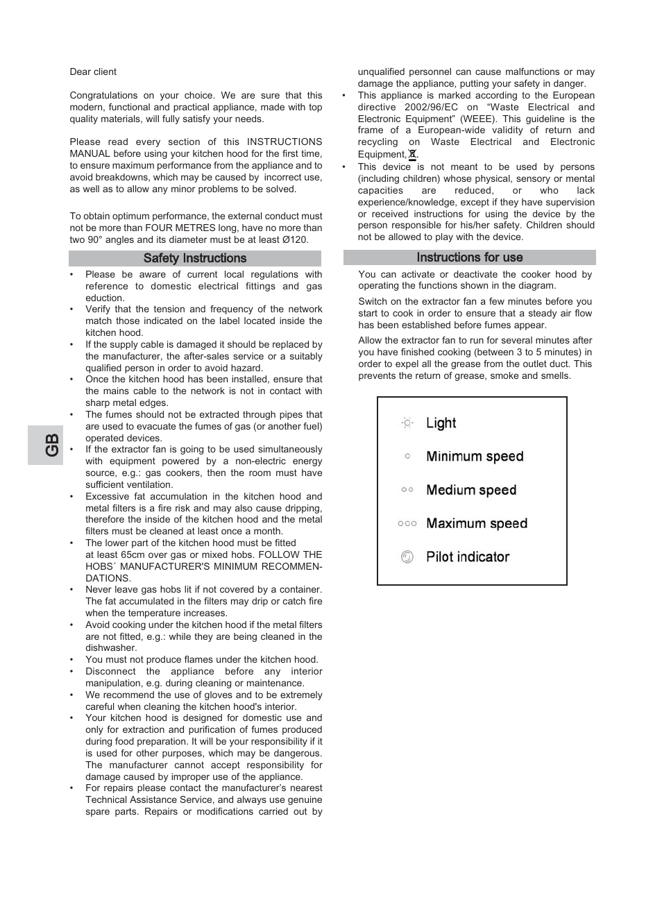 Instructions for use, Safety instructions | Teka DJE 90_60 User Manual | Page 8 / 36