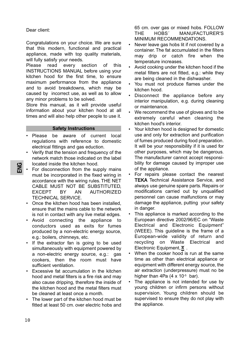 Teka DV 80 GLASS User Manual | Page 2 / 8