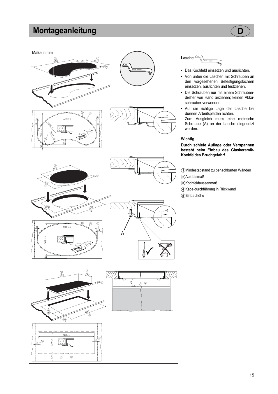 Montageanleitung d | Teka GKST 95 N i4 Select User Manual | Page 15 / 113