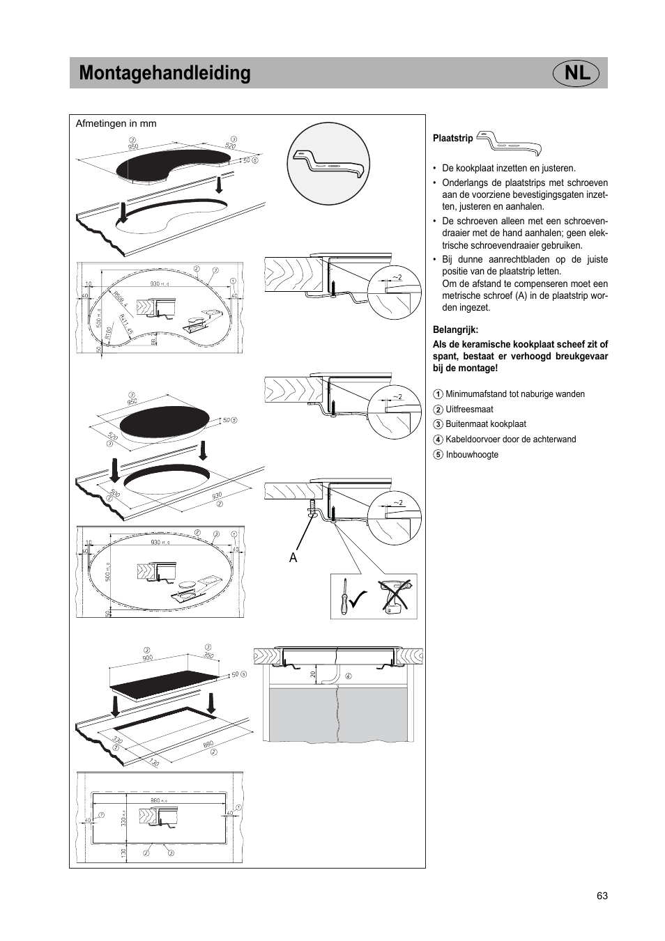 Montagehandleiding nl | Teka GKST 95 N i4 Select User Manual | Page 63 / 113