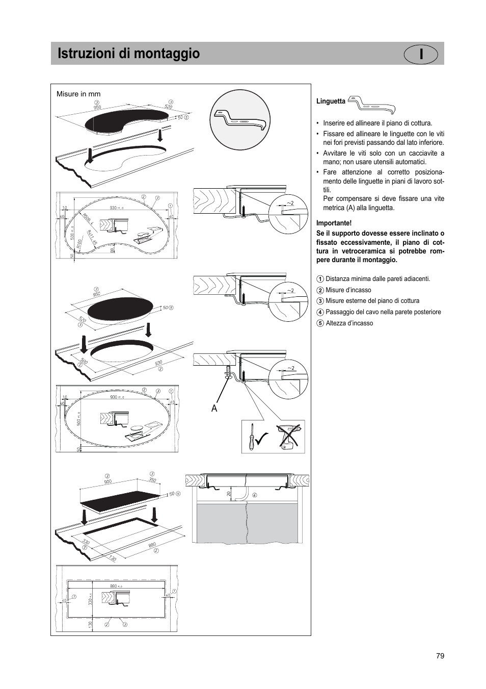 Istruzioni di montaggio i | Teka GKST 95 N i4 Select User Manual | Page 79 / 113