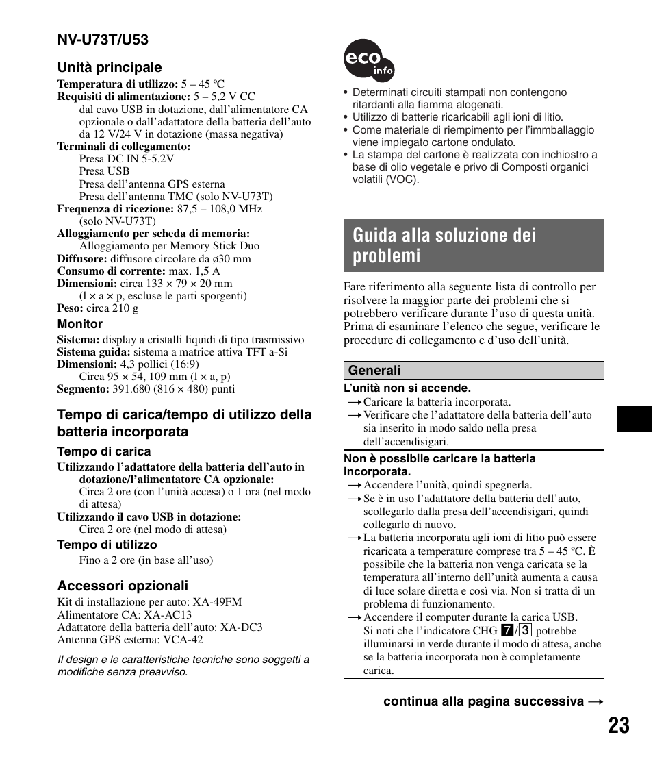 Guida alla soluzione dei problemi, Nv-u73t/u53 | Sony NV-U83 User Manual | Page 117 / 194