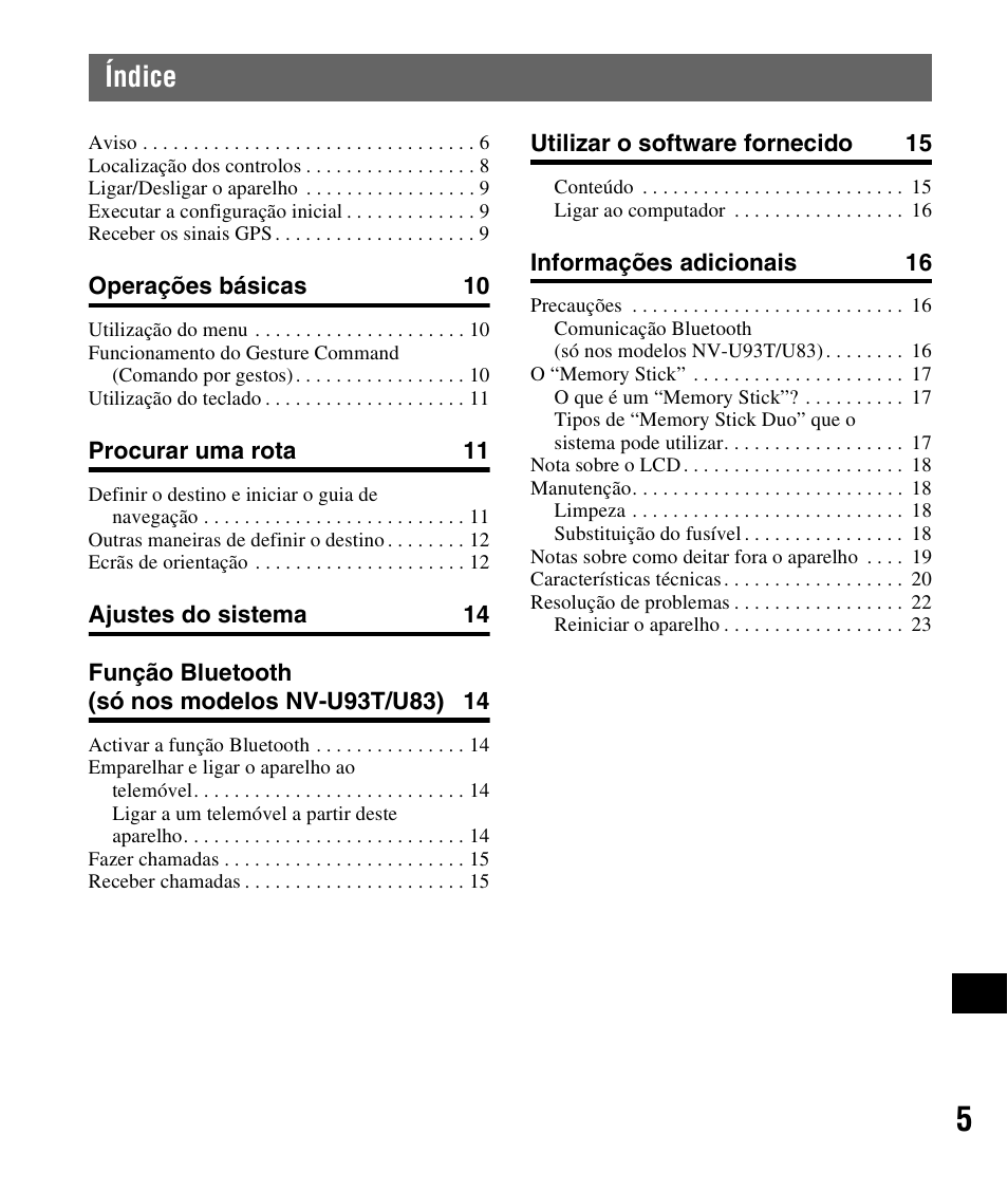 Índice | Sony NV-U83 User Manual | Page 169 / 194