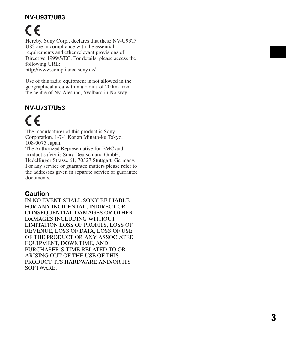 Sony NV-U83 User Manual | Page 3 / 194