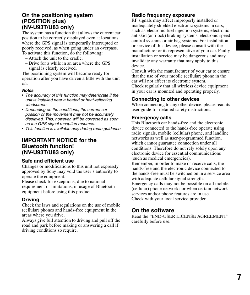 Sony NV-U83 User Manual | Page 7 / 194