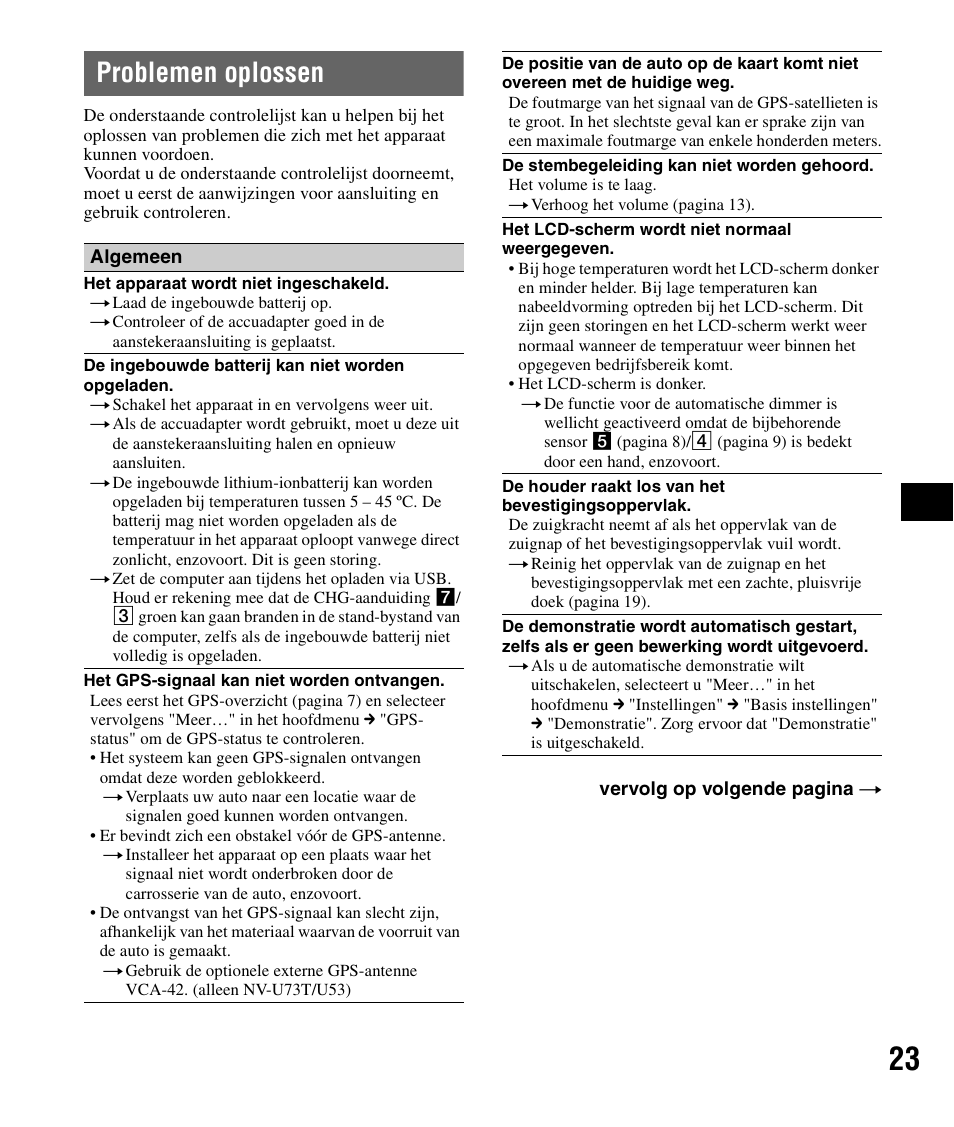 Problemen oplossen | Sony NV-U83 User Manual | Page 93 / 194