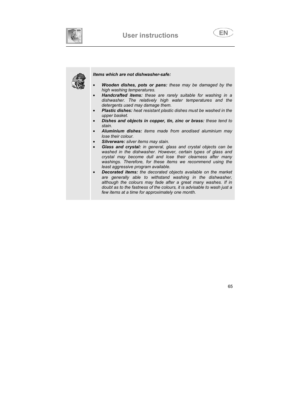 User instructions | Teka DW7 80 FI User Manual | Page 15 / 24