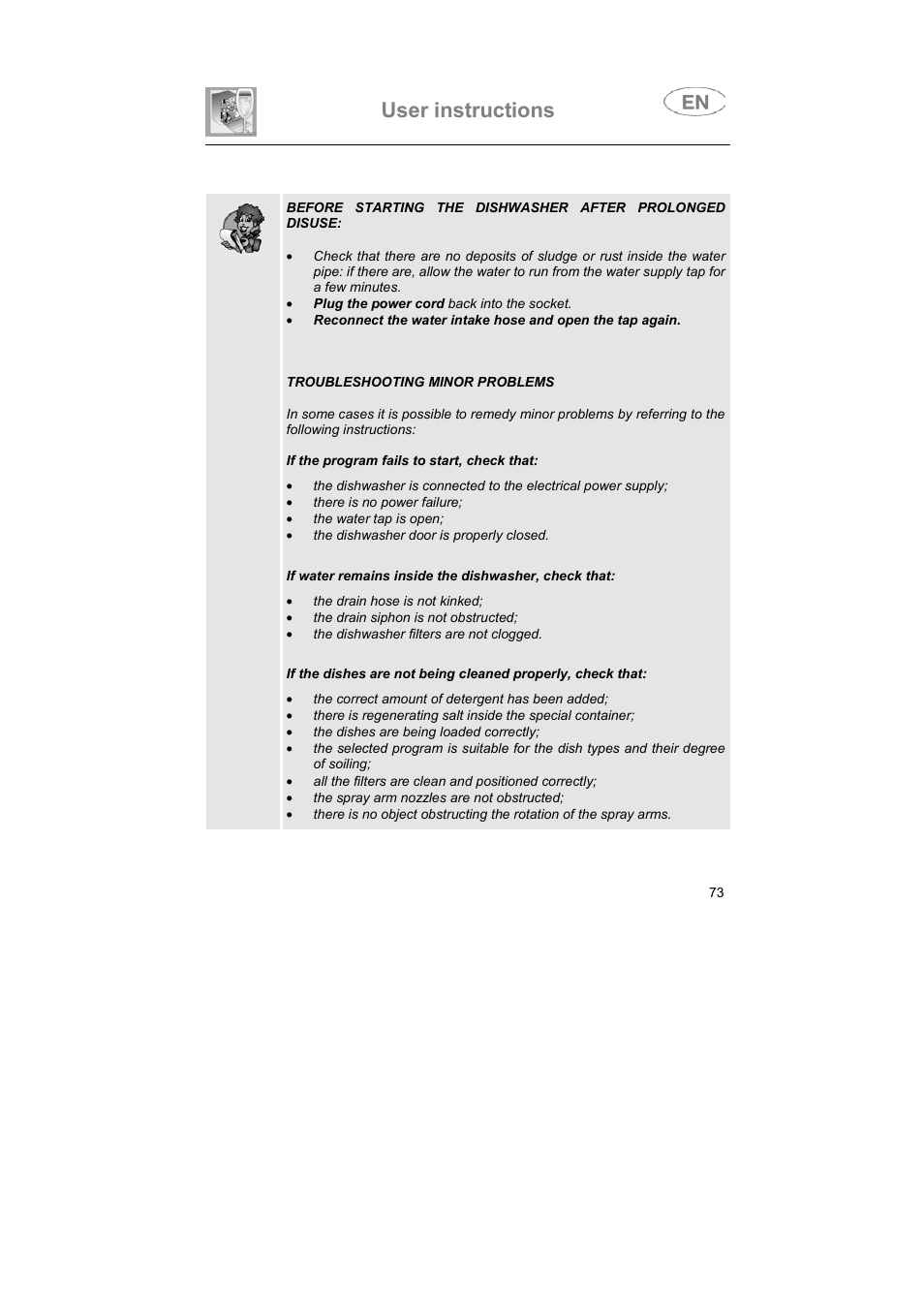 User instructions | Teka DW7 80 FI User Manual | Page 23 / 24