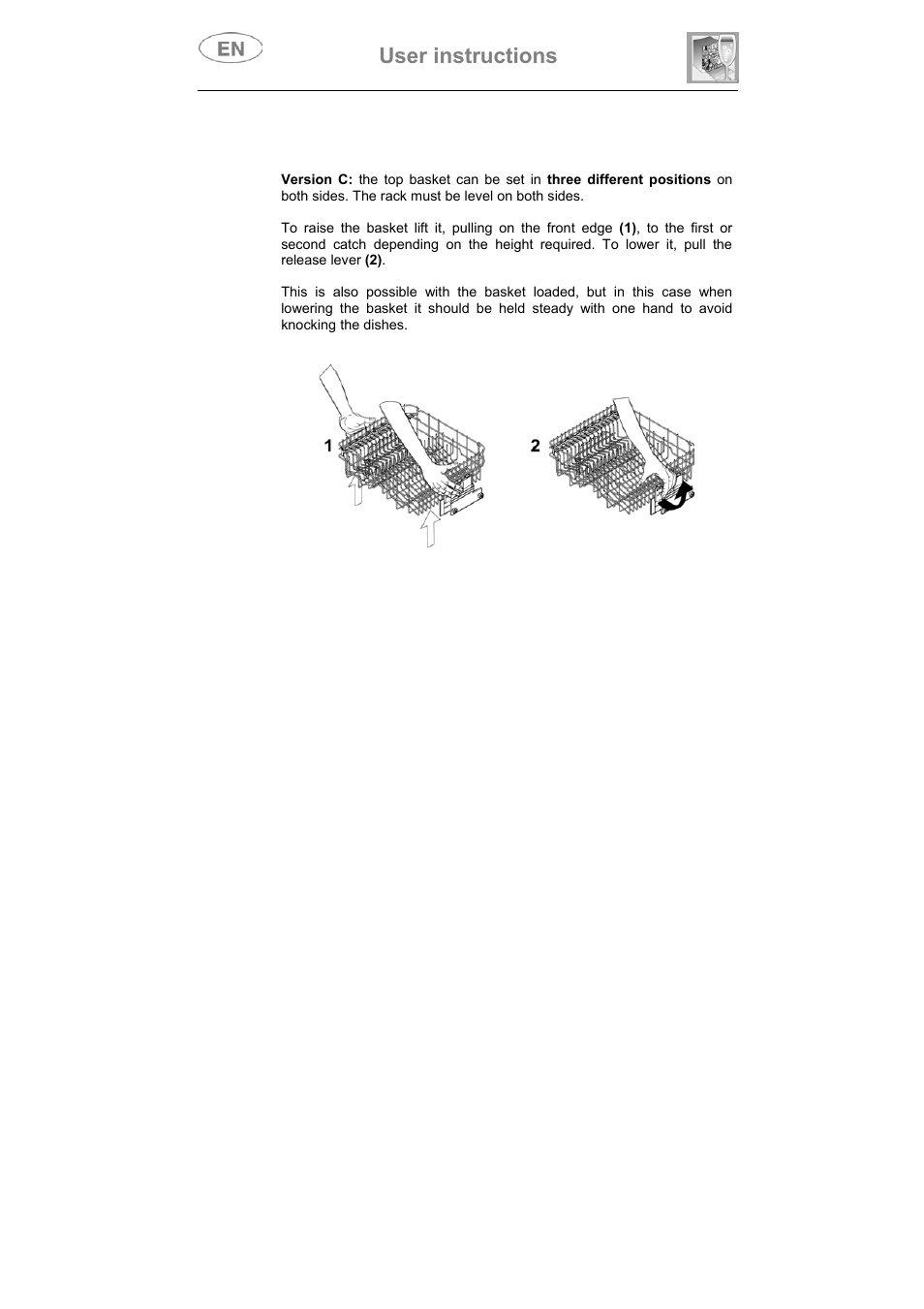 User instructions | Teka DW7 86 FI User Manual | Page 20 / 24