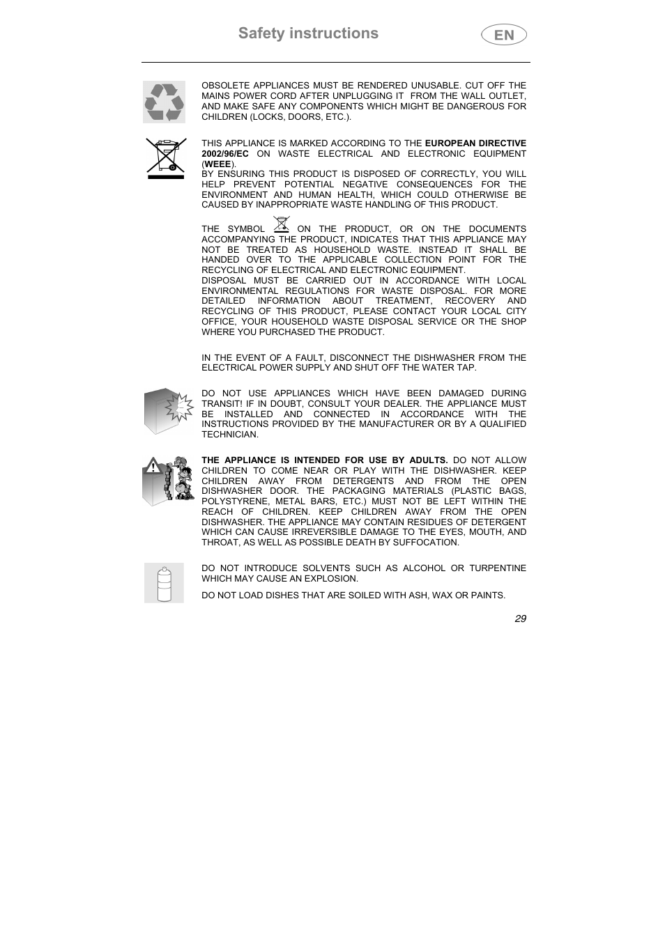 Safety instructions | Teka DW7 45 S User Manual | Page 3 / 24