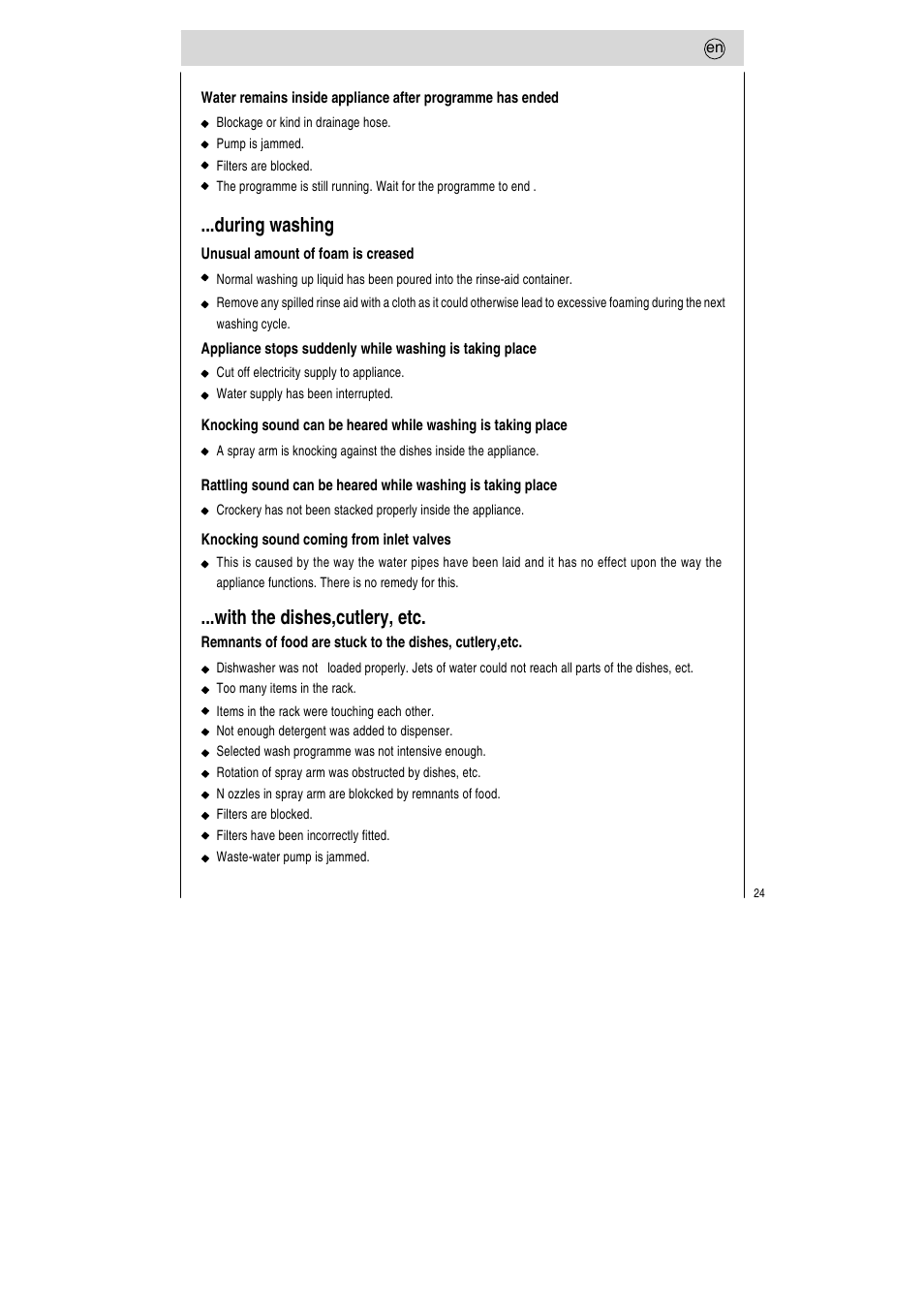 During washing, With the dishes,cutlery, etc | Teka LP7 760 User Manual | Page 25 / 30