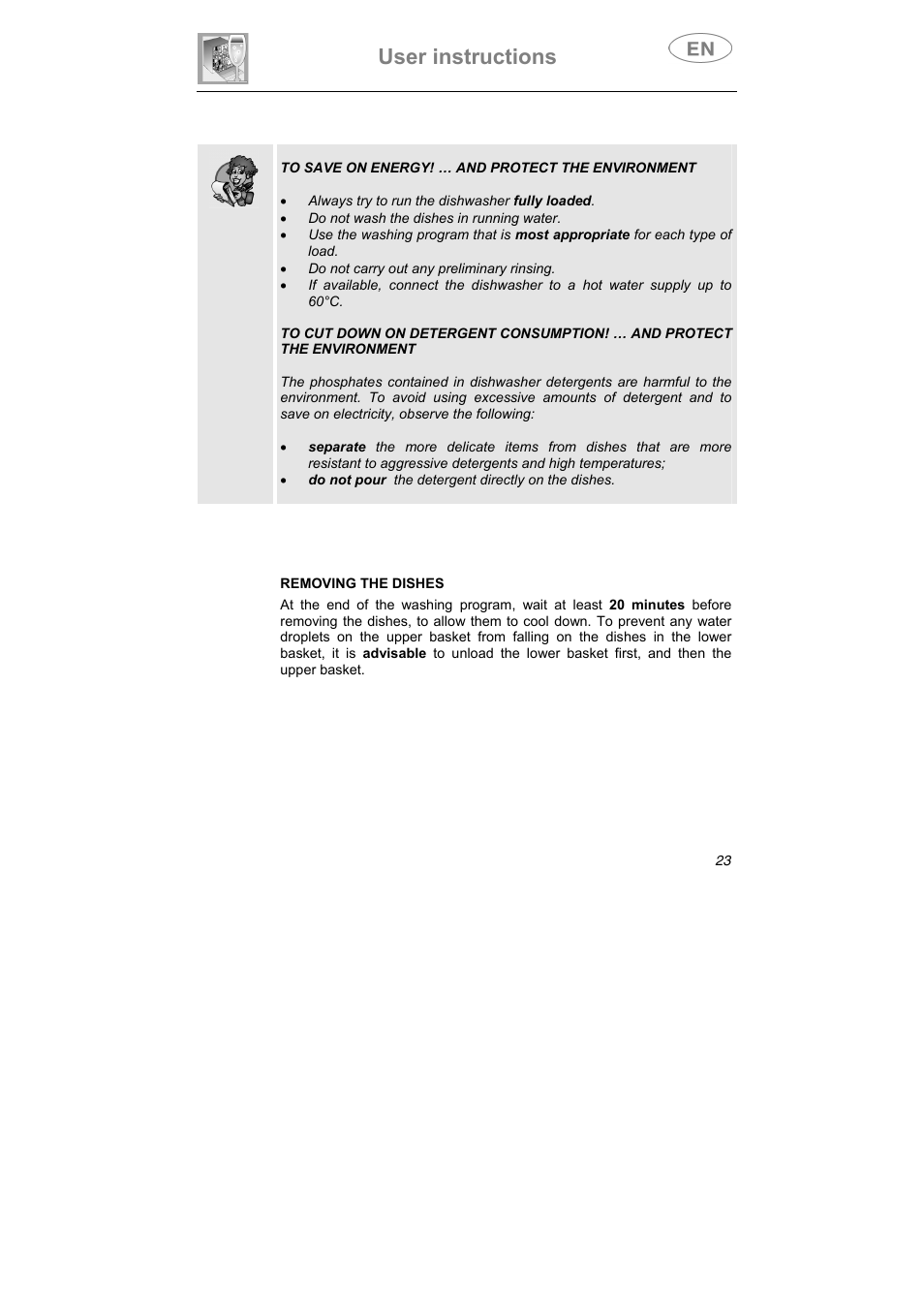 User instructions | Teka LP7 790 User Manual | Page 10 / 13