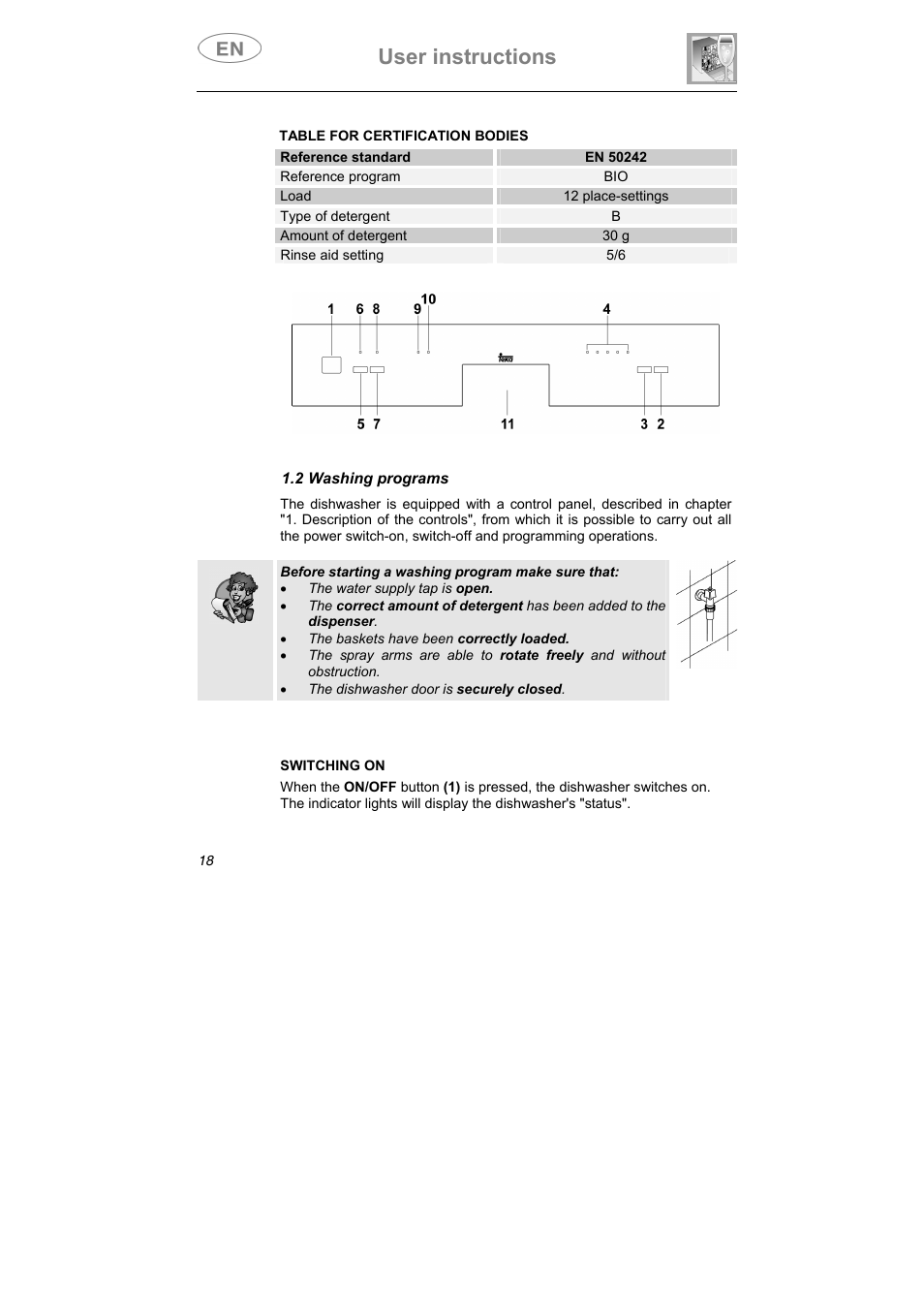 User instructions | Teka LP7 790 User Manual | Page 5 / 13