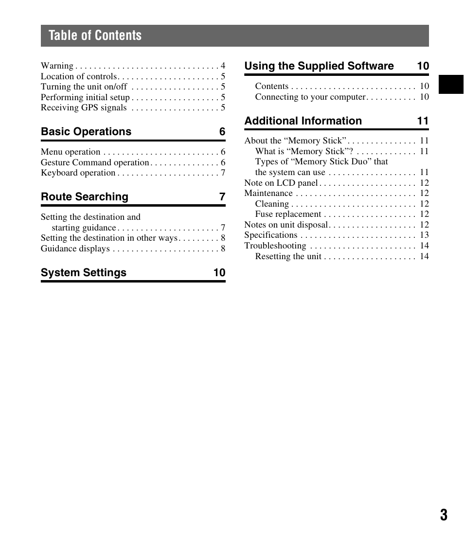 Sony NV-U72TW User Manual | Page 3 / 116