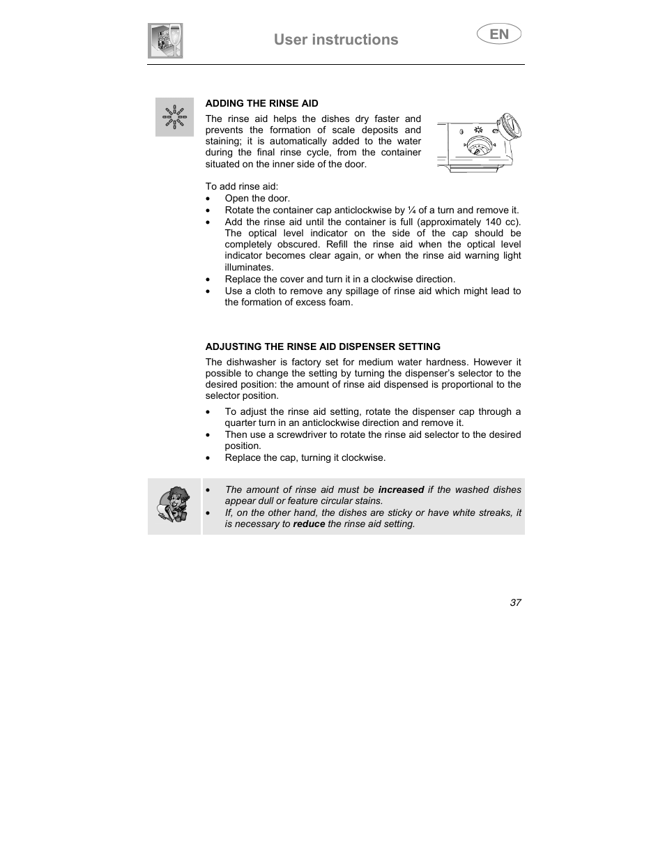 User instructions | Teka DW7 60 FI User Manual | Page 11 / 24